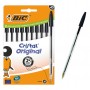 BIC στυλό διαρκείας ballpoint Cristal Original, 1.0mm μύτη, μαύρο, 10τμχ