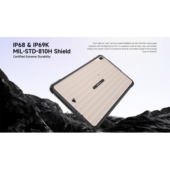 ULEFONE tablet RugKing Pad 2 Pro, 10.1", 8/256GB, 10200mAh, IP68/IP69K/MIL-STD-810H, 4G, μαύρο