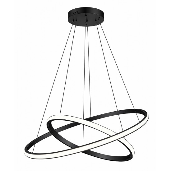 POWERTECH LED φωτιστικό οροφής PT-1525, 25W, 4000K, Φ40x120cm, μαύρο