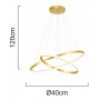 POWERTECH LED φωτιστικό οροφής PT-1526, 25W, 4000K, Φ40x120cm, χρυσό