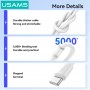 USAMS καλώδιο USB-C σε USB SJ761, 3A 18W, 480Mbps, 1m, λευκό