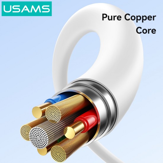 USAMS καλώδιο USB-C σε USB SJ761, 3A 18W, 480Mbps, 1m, λευκό