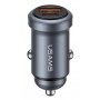 USAMS φορτιστής αυτοκινήτου CC322, USB & USB-C, 30W, γκρι
