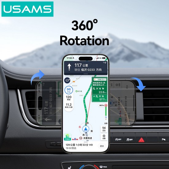 USAMS βάση smartphone αυτοκινήτου US-ZJ081, αεραγωγών, μαγνητική, μαύρη