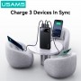 USAMS power bank CD249 με οθόνη, 3x θύρες εξόδου, 10000mAh, PD20W, λευκό