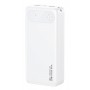 USAMS power bank CD251 με οθόνη, 3x θύρες εξόδου, 20000mAh, PD20W, λευκό