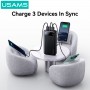 USAMS power bank CD251 με οθόνη, 3x θύρες εξόδου, 20000mAh, PD20W, λευκό