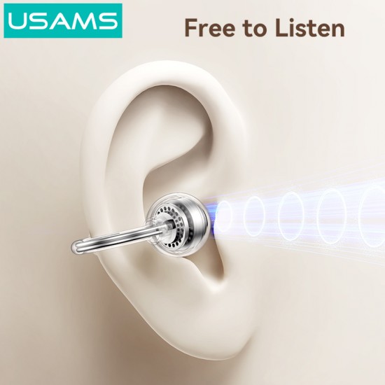 USAMS earphones με θήκη φόρτισης Echo R02, OWS, Φ11mm, 50/300mAh, μαύρα