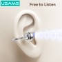 USAMS earphones με θήκη φόρτισης Echo R02, OWS, Φ11mm, 50/300mAh, μαύρα