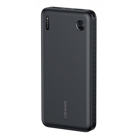 USAMS power bank CD253, 2x θύρες εξόδου, 10000mAh, 10W, μαύρο