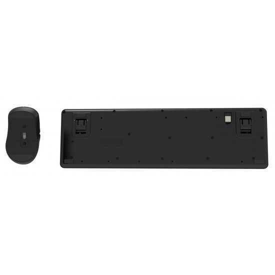 POWERTECH set ασύρματο ποντίκι & πληκτρολόγιο PT-1540, 2.4GHz & Bluetooth, αθόρυβο, μαύρο
