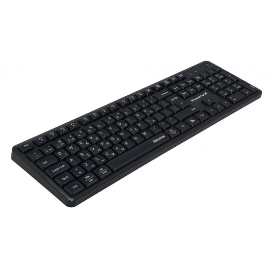 POWERTECH set ασύρματο ποντίκι & πληκτρολόγιο PT-1540, 2.4GHz & Bluetooth, αθόρυβο, μαύρο