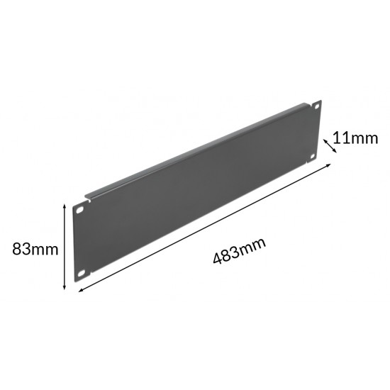 POWERTECH κάλυμμα panel NETW-0050 για rack 19"/2U, μεταλλικό, μαύρο