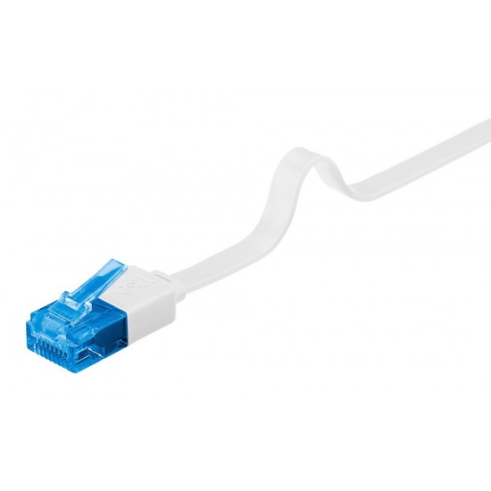 GOOBAY καλώδιο δικτύου 96303, CAT 6A U/UTP, flat, 500MHz, Copper, 0.5m, λευκό