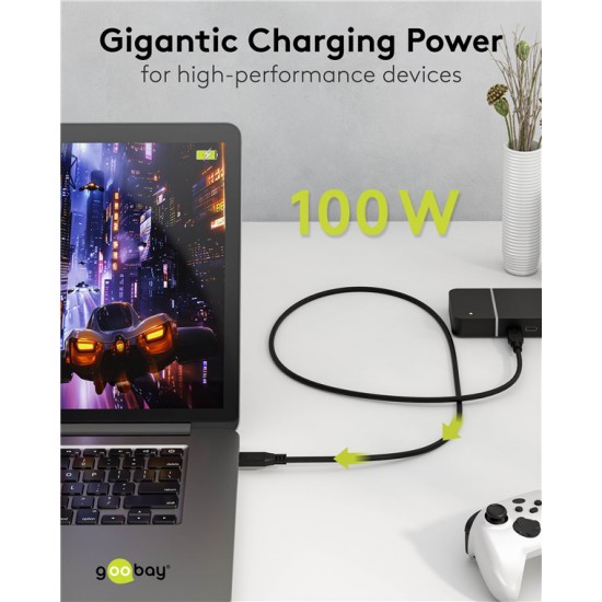 GOOBAY καλώδιο USB-C 74198, USB4, 100W, 20Gbps, 4K/60Hz, 3m, μαύρο