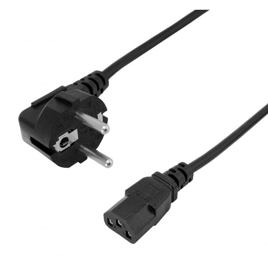 POWERTECH καλώδιο τροφοδοσίας CAB-P042, 3x 0.75mm², copper, 1m, μαύρο