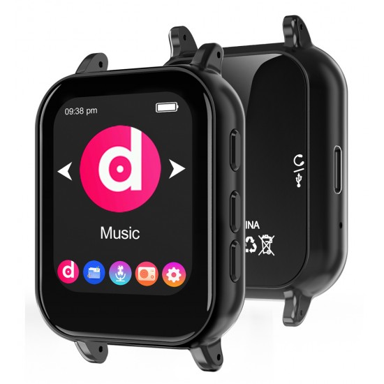 RUIZU MP3 player M8, 1.54", 32GB, Bluetooth, ελληνικό μενού, μαύρο