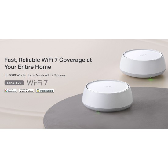 TP-LINK Home Mesh WiFi 7 System Deco BE25, 3600Mbps ΒΕ3600, V1.0