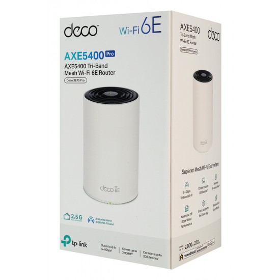 TP-LINK Home Mesh WiFi 6E System Deco XE75 Pro, 5400Mbps AXE5400, Tri-Band, V3.0