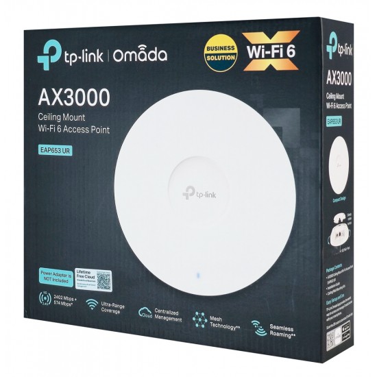 TP-LINK access point EAP653 UR, οροφής, WiFi 6, 3000Mbps AX3000, Mesh, V1.0