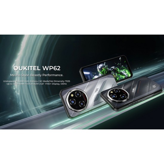 OUKITEL smartphone WP62, 6.6", 12/512GB, 5G, 11000mAh, IP68/IP69K/MIL-STD-810H, μαύρο
