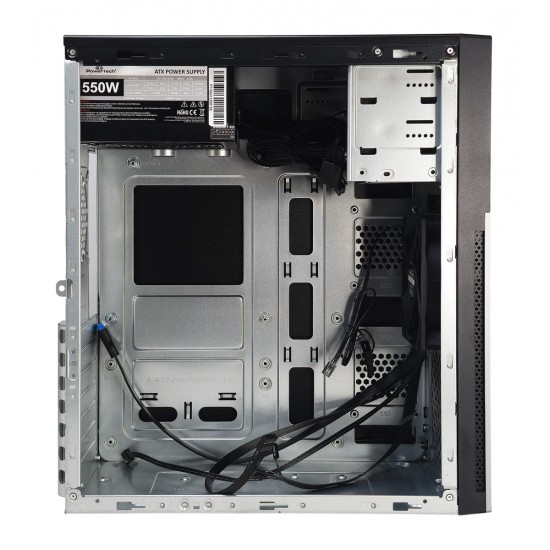 POWERTECH PC Case PT-1563 με 550W PSU, ATX Midi, 376.6x175x408.5mm, μαύρο