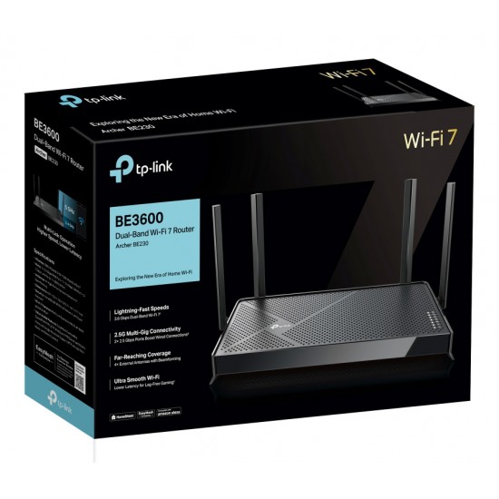 TP-LINK router Archer BE230, WiFi 7, 3600Mbps BE3600, Dual Band, V2.0