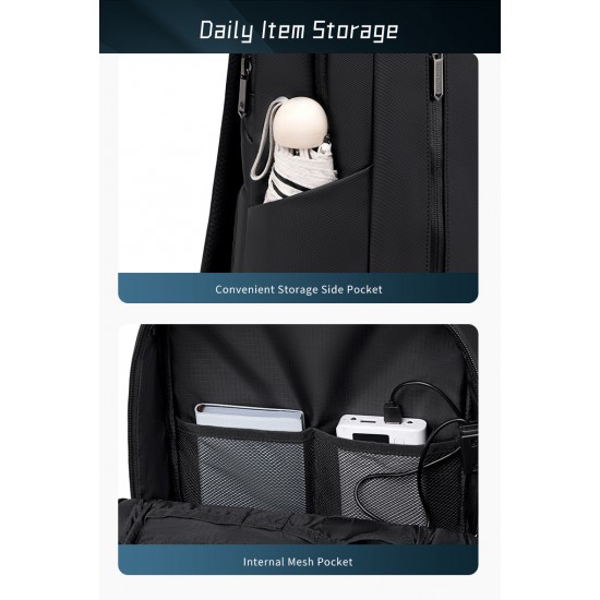 ARCTIC HUNTER τσάντα πλάτης B00915 με θήκη laptop 15.6", USB, 20L, μαύρη