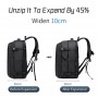 ARCTIC HUNTER τσάντα πλάτης B00866 με θήκη laptop 15.6", αεροστεγής θήκη, 35.5L/49.5L, μαύρη