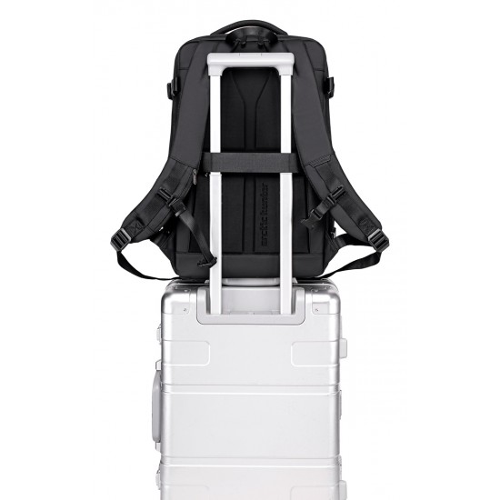 ARCTIC HUNTER τσάντα πλάτης B00866 με θήκη laptop 15.6", αεροστεγής θήκη, 35.5L/49.5L, μαύρη