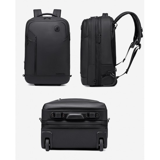 ARCTIC HUNTER τσάντα ταξιδίου LG00861 με θήκη laptop 15.6", τροχήλατη, 42L/54L, μαύρη