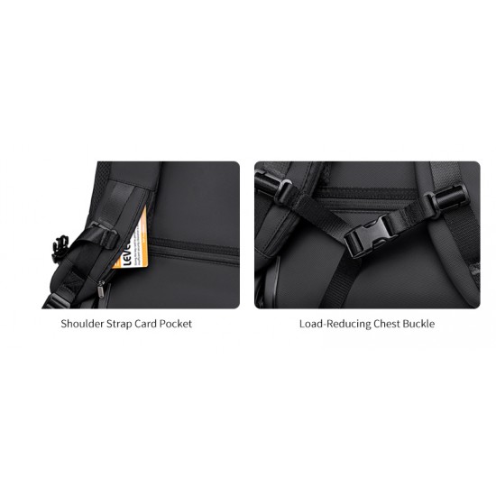 ARCTIC HUNTER τσάντα ταξιδίου LG00861 με θήκη laptop 15.6", τροχήλατη, 42L/54L, μαύρη