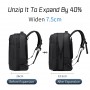 ARCTIC HUNTER τσάντα ταξιδίου LG00861 με θήκη laptop 15.6", τροχήλατη, 42L/54L, μαύρη