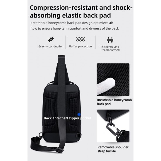 GOLDEN WOLF τσάντα Crossbody GXB00725, 4L, μαύρη