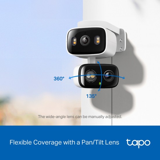 TP-LINK smart κάμερα Tapo C246D, dual lens, 2K/3MP, WiFi, PTZ, IP65, V1.0