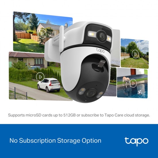 TP-LINK smart κάμερα Tapo C545D, dual lens, 2K/3MP, WiFi, PTZ, IP66, V1.0