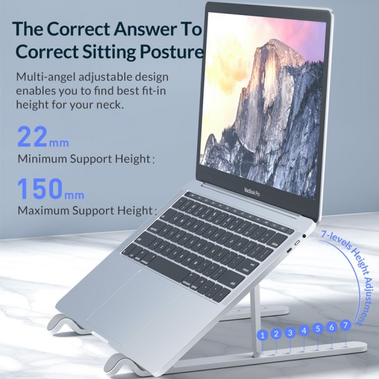 ORICO πλαστική βάση για laptop PFB-A23, 11-17", foldable, πλαστική, λευκή