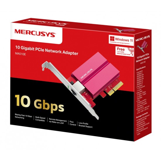 MERCUSYS κάρτα επέκτασης δικτύου PCIe σε RJ45 MA510E, 10Gbps, V1.0
