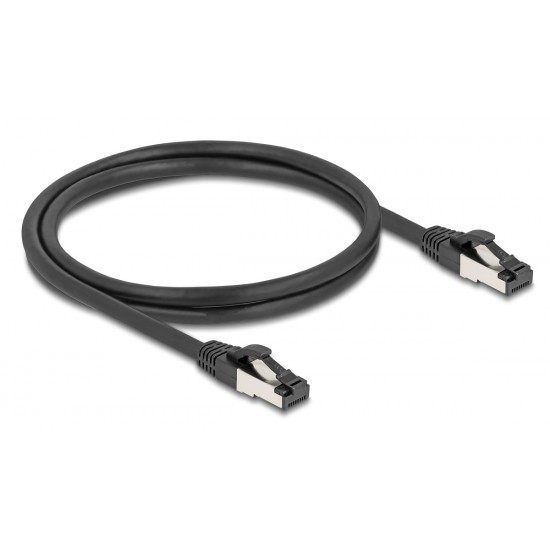 DELOCK καλώδιο δικτύου 80571, CAT 8.1 S/FTP, copper, 2000MHz, 1m, μαύρο