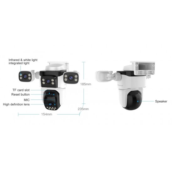 VSTARCAM smart κάμερα CS621FR, four-lens, 2MP, WiFi, SD, PTZ, IP66