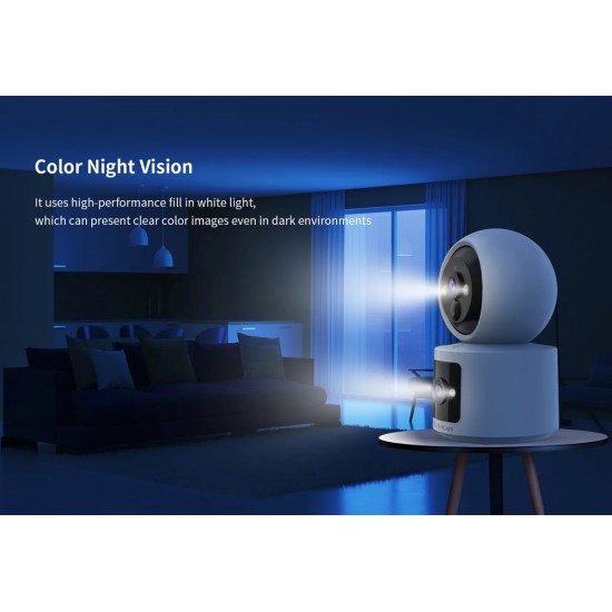 VSTARCAM smart κάμερα CB90DR, 2MP, dual lens, WiFi, PTZ, SD, 5200mAh backup battery