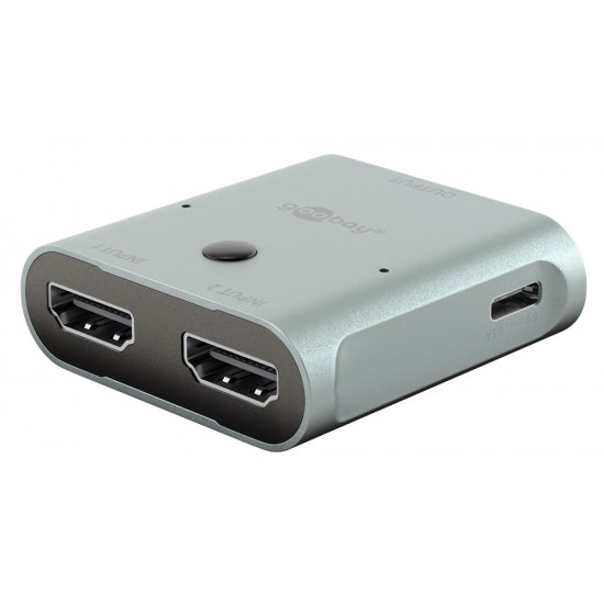 GOOBAY HDMI switch 77791, 2 σε 1, 8K/60Hz, γκρι
