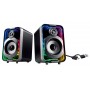 POWERTECH ηχεία PT-1575 με RGB φωτισμό, 2x 5W, Bluetooth & USB/USB-C, μαύρα