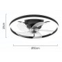 POWERTECH ανεμιστήρας οροφής PT-1560 με LED φως, 45W, Φ50x20cm, μαύρος