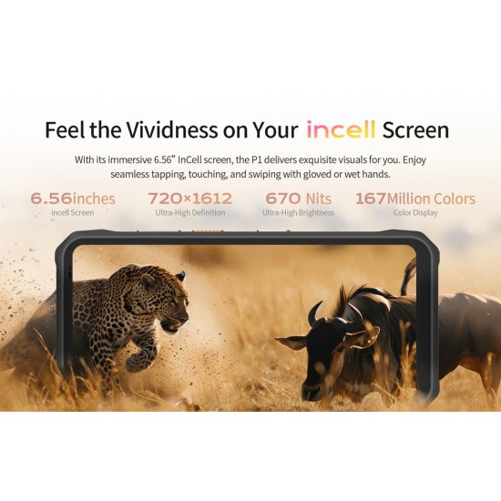 ONERUGGED smartphone P1, 6.56", 8/128GB, 5800mAh, IP68/MIL-STD 810H/Atex Zone 2, μαύρο