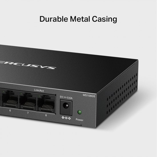 MERCUSYS desktop switch MS108GS, 8x Gigabit θύρες, V1.0