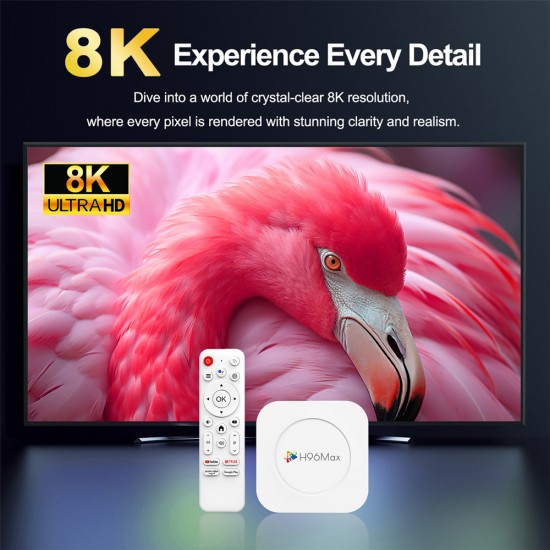 H96 MAX TV Box M1 Plus, 8K, 4/32GB, WiFi 6, Bluetooth, Android 14
