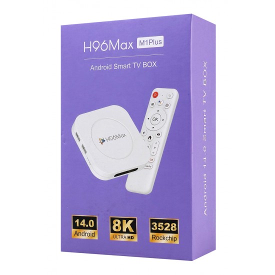 H96 MAX TV Box M1 Plus, 8K, 4/32GB, WiFi 6, Bluetooth, Android 14