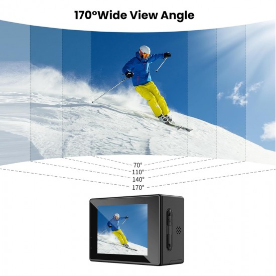 SJCAM action camera SJ4000 Dual Screen, 2x οθόνες, 16MP/4K, WiFi, αδιάβροχη θήκη, μαύρη