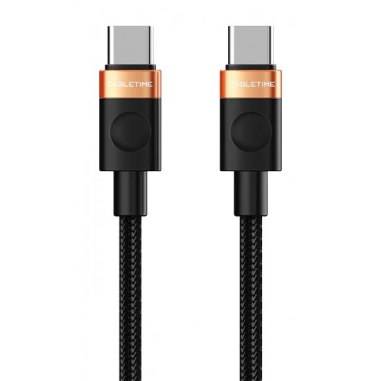 CABLETIME καλώδιο USB-C CT-CM60, 60W, 480Mbps, 1m, μαύρο